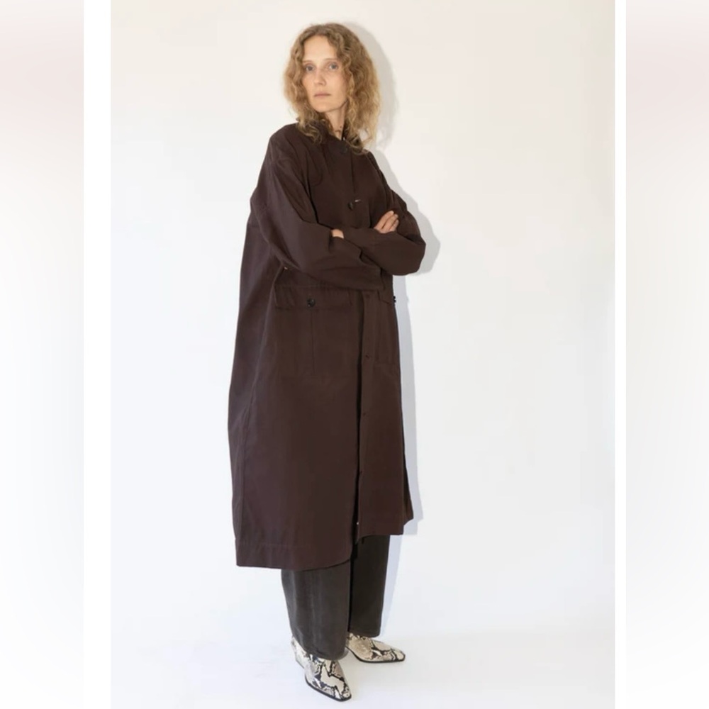 Cawley British Dry Oilskin Arlo Mac Mulberry Medium
